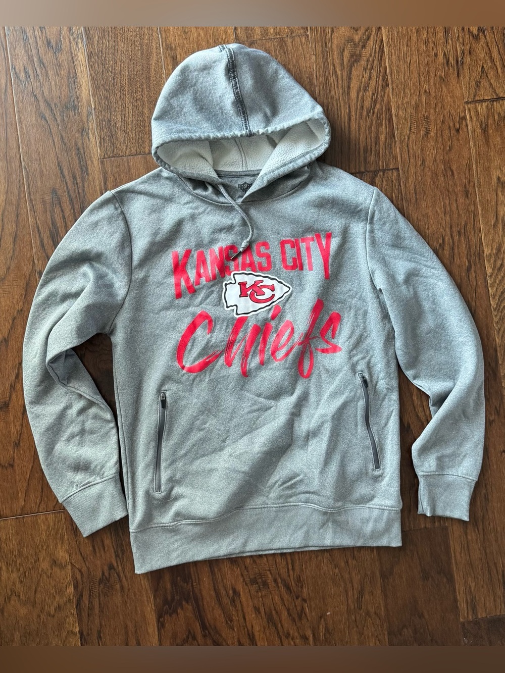 NFL Kansas City Chiefs Gray & Red Hoodie S